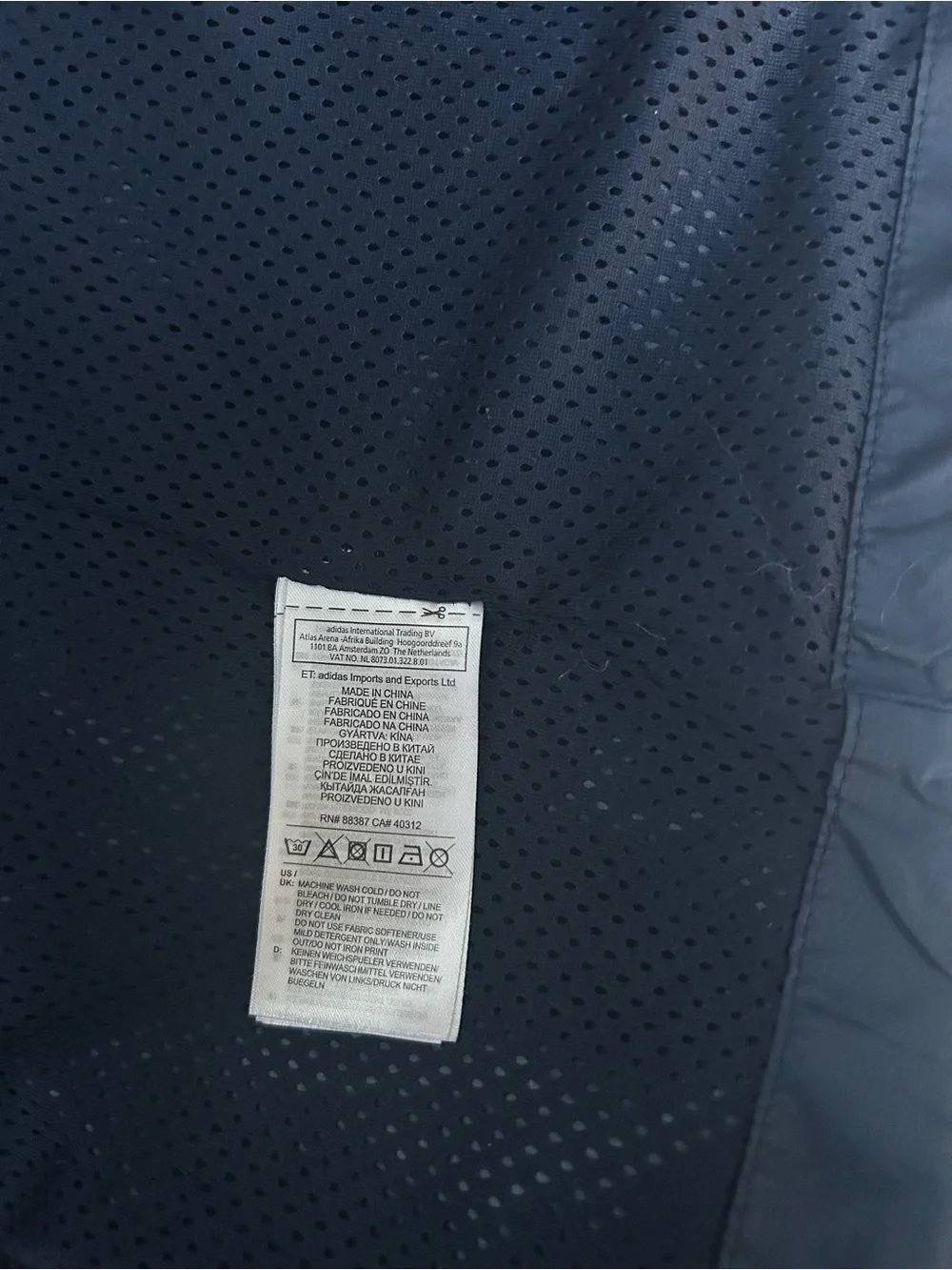Adidas Navy and Teal Full-Zip Windbreaker Jacket
